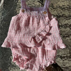 Pink Ruffled Baby Romper